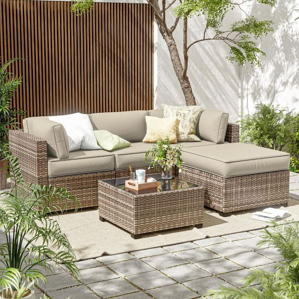 9-Piece 25.6 in. Outdoor Cushion Covers Cream