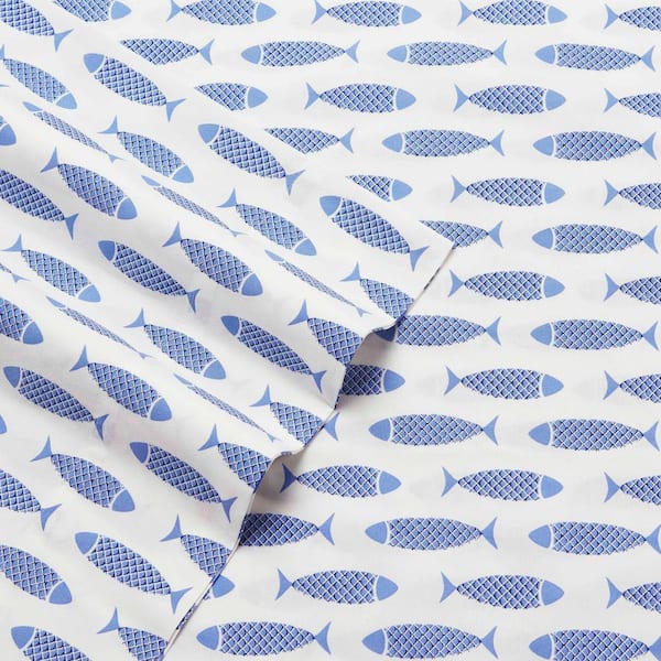 Printed Coastal 200-Thread Count Cotton Sheet Set