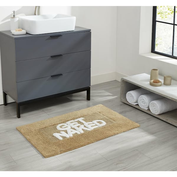 HOME WEAVERS INC Modesto Collection 21 in. x 34 in. Beige Cotton Bath Rug  BMO2134LI - The Home Depot