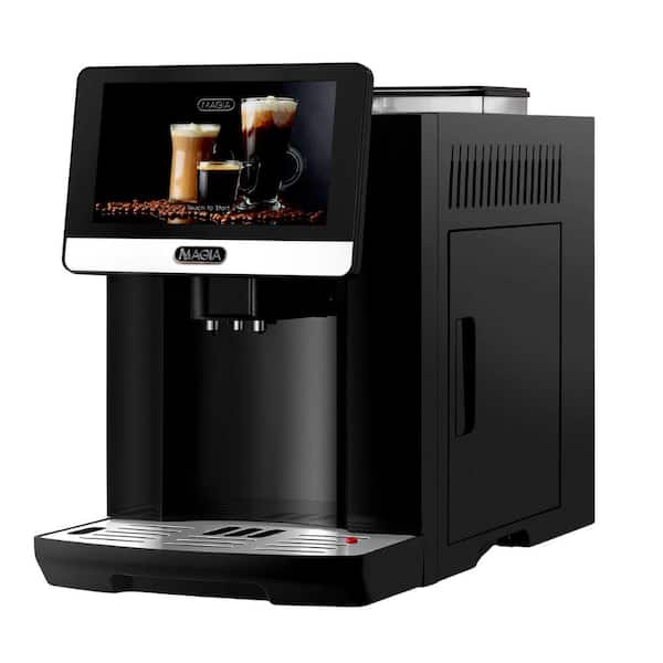 Zulay Kitchen Magia Super Automatic Coffee Espresso Machine - Durable Espresso Machine with Grinder - 2 Cup (Silver)
