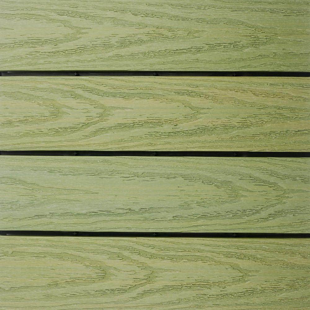 NewTechWood UltraShield Naturale 1 ft. x 1 ft. Quick Deck Outdoor Composite  Deck Tile Sample in Irish Green US-QD-ZX-SG-S - The Home Depot