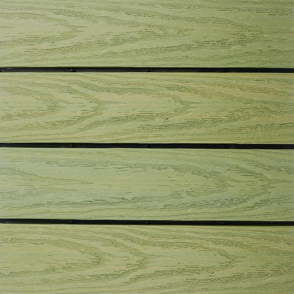 NewTechWood UltraShield Naturale 1 ft. x 1 ft. Quick Deck Outdoor Composite Deck Tile Sample in Irish Green