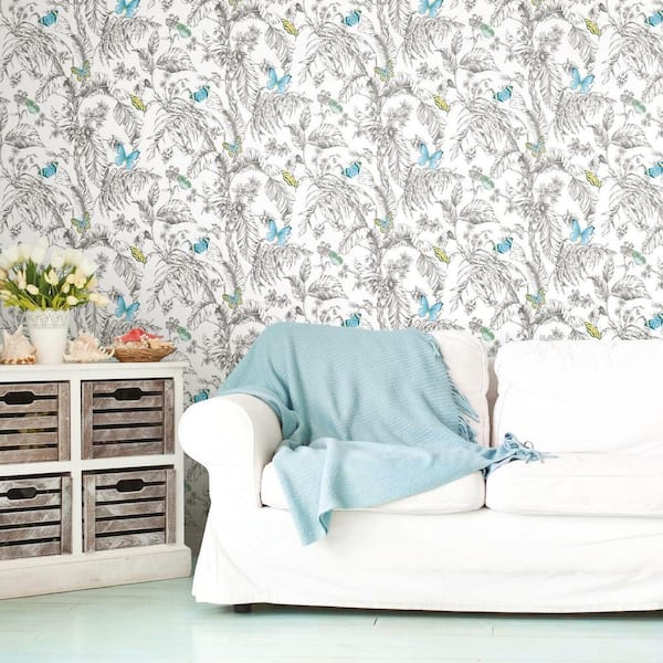 Butterfly Sketch Peel and Stick Wallpaper (Covers 28.18 sq. ft.)