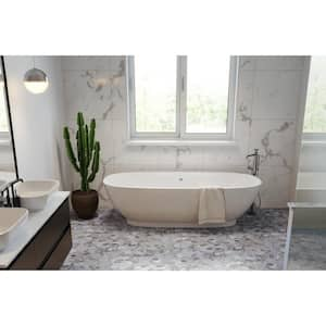 Fit Ash Grey 11 in. x 11 in. x 9.5 mm Indonesian Marble Mesh-Mounted Mosaic Tile (9.28 sq. ft./case)