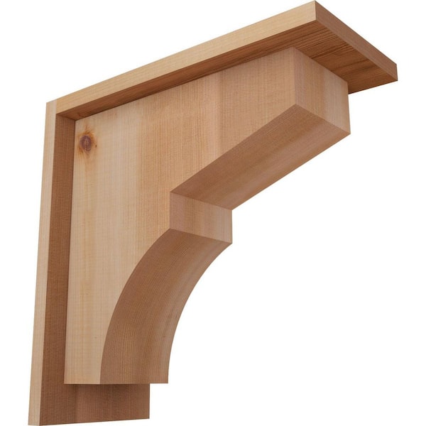 Ekena Millwork 5-1/2 in. x 12 in. x 12 in. Western Red Cedar Monterey Smooth Corbel with Backplate