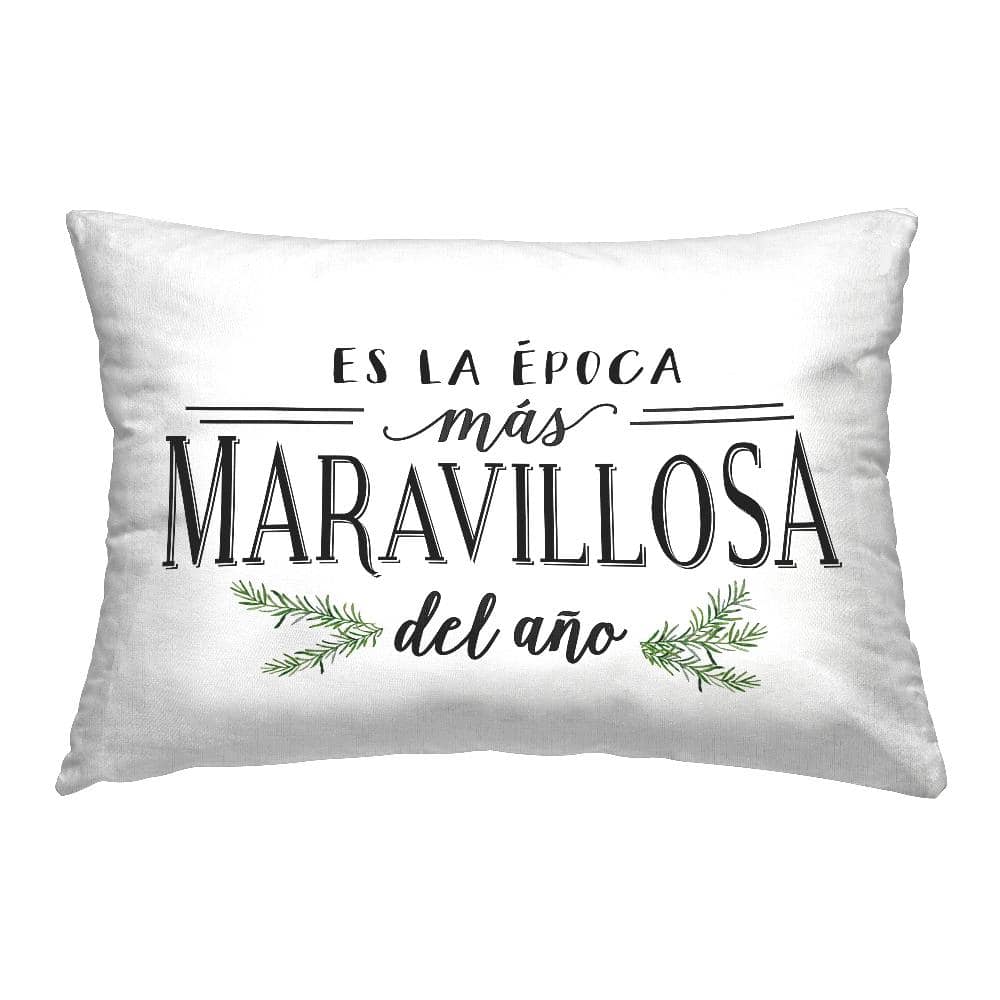 Wonderful Christmas Translation White Print Polyester 14 in. x 20 in. Indoor Throw Pillow price history on PriceWatchPro