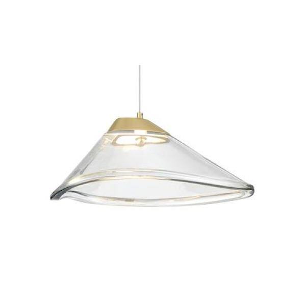 Elegant Sneer Mini Pendant in Coal & Sun Gold with Tinted Pressed Glass