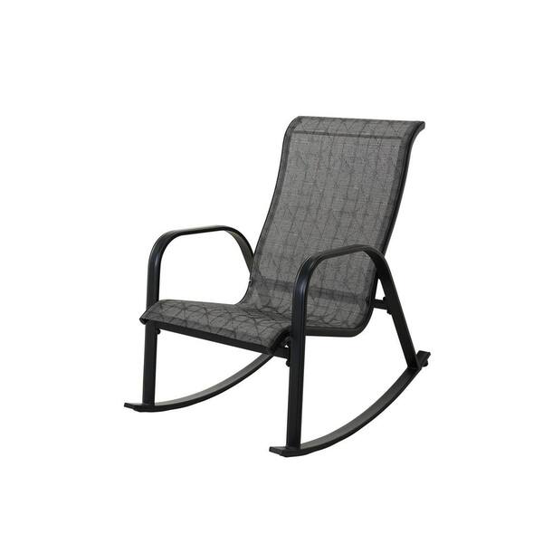 Unbranded Gray Metal Detachable Outdoor Rocking Chair with Arms