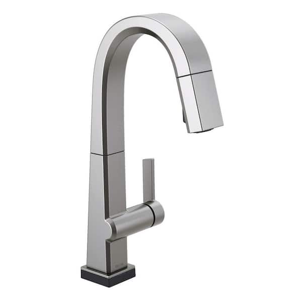 Delta Pivotal Single-Handle Bar Faucet with Touch2O Technology and MagnaTite Docking in Arctic Stainless
