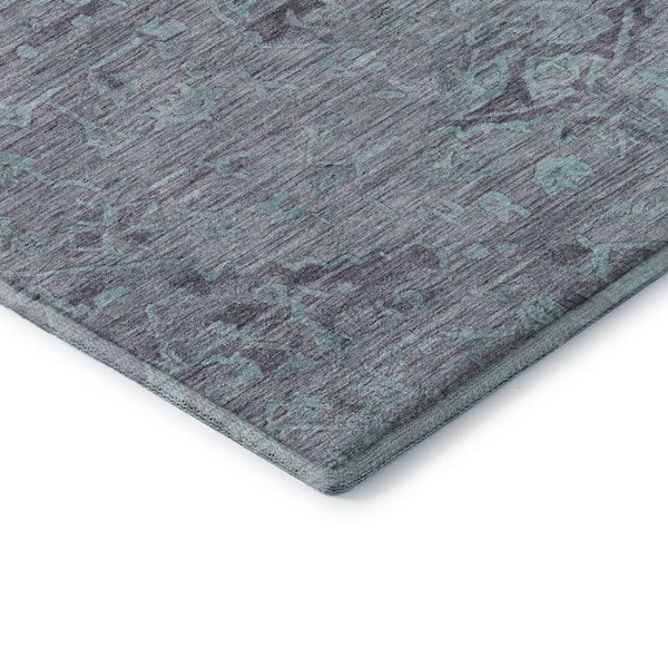 Mayfield Premium Machine Washable Abstract AMF1111 Teal 10 ft. x 14 ft. Area Rug