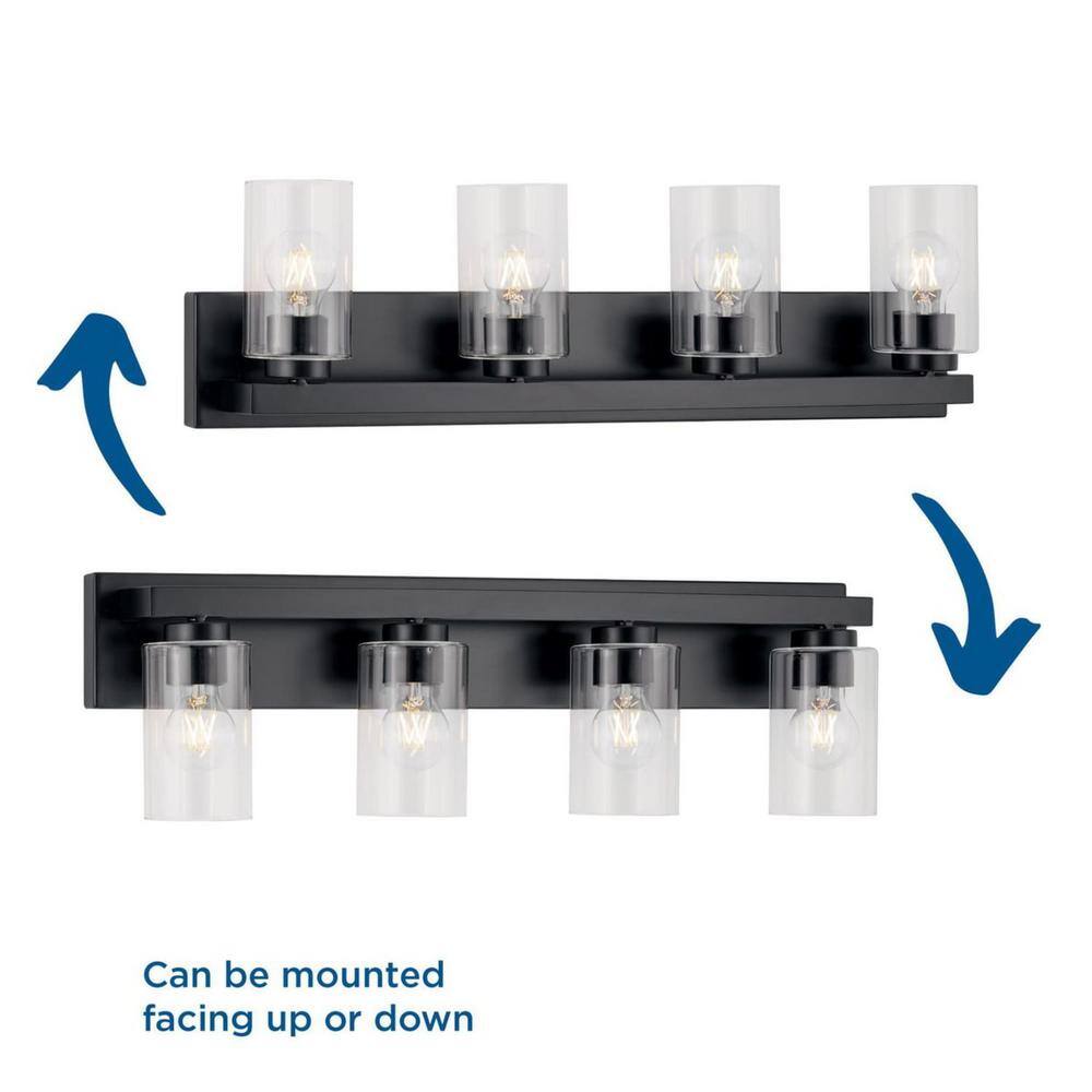 Goodwin Matte Black 4-Light Cylinder Vanity Light