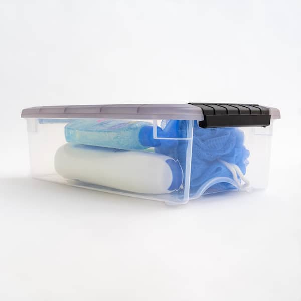 IRIS 54 Qt. Stack and Pull Storage Box in Clear 100245 - The Home