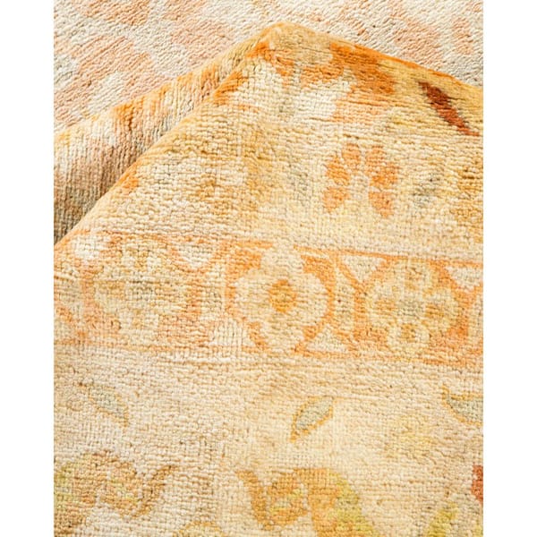 Eclectic Brown 9 x 12 Oriental Wool Indoor Area Rug