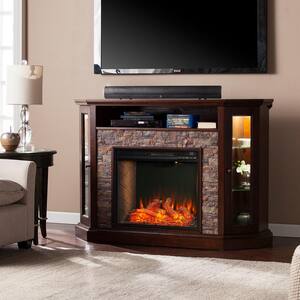 Lesean Alexa Enabled 52.25 in. Electric Smart Fireplace in Espresso