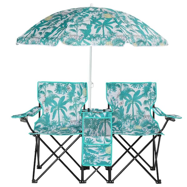 Portable Two Person Fishing Chair with Removable Umbrella