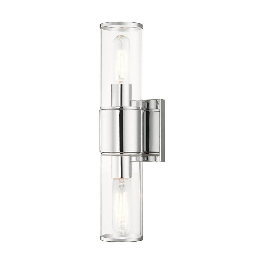 Asheford 16 in. 2 Light Polished Chrome Vanity Light with Clear Glass Shade price history on PriceWatchPro