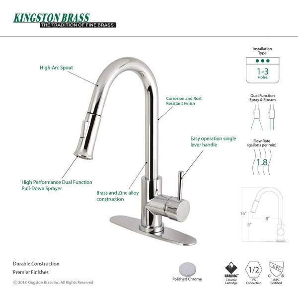 Kitchen Faucet 4 in Centerset Brass Single-Handle Pull-Down Sprayer in Chrome 