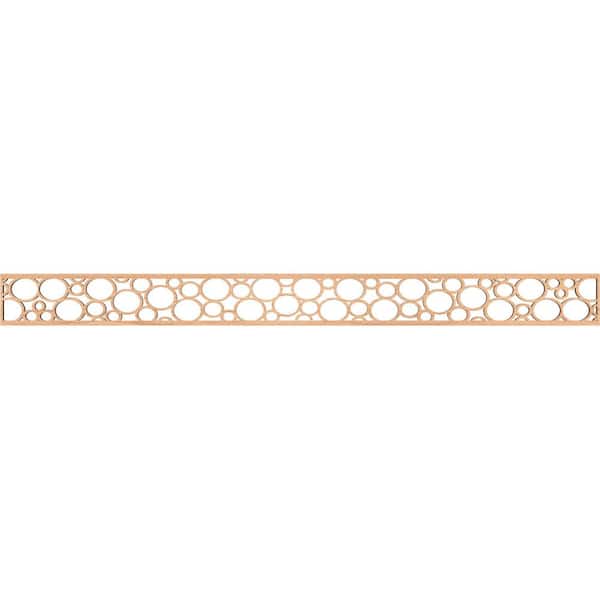 Ekena Millwork Hemingway Fretwork 0.375 in. D x 46.375 in. W x 4 in. L Hickory Wood Panel Moulding