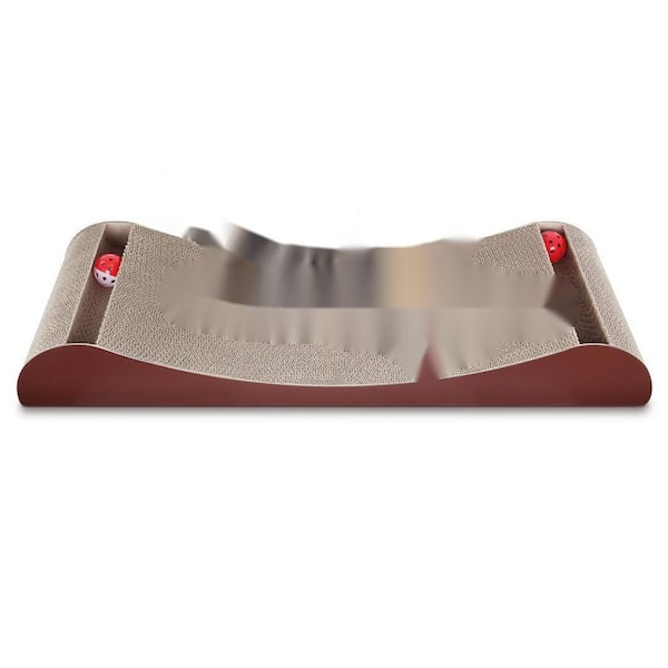 Cisvio Cat Scratcher Cardboard Lounge Bed with Bell Ball Toy