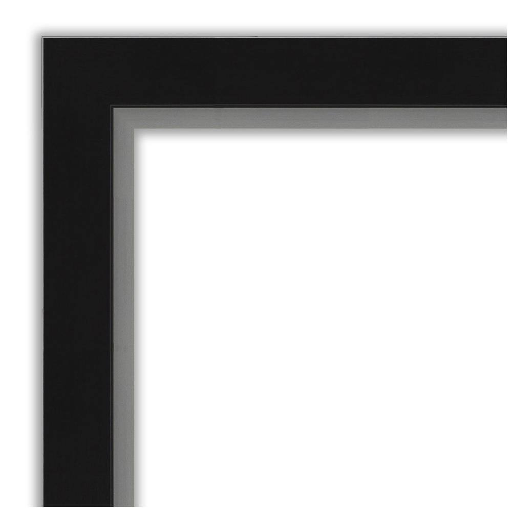 Eva Black Silver Edge 19x23 Beveled Wall Mirror