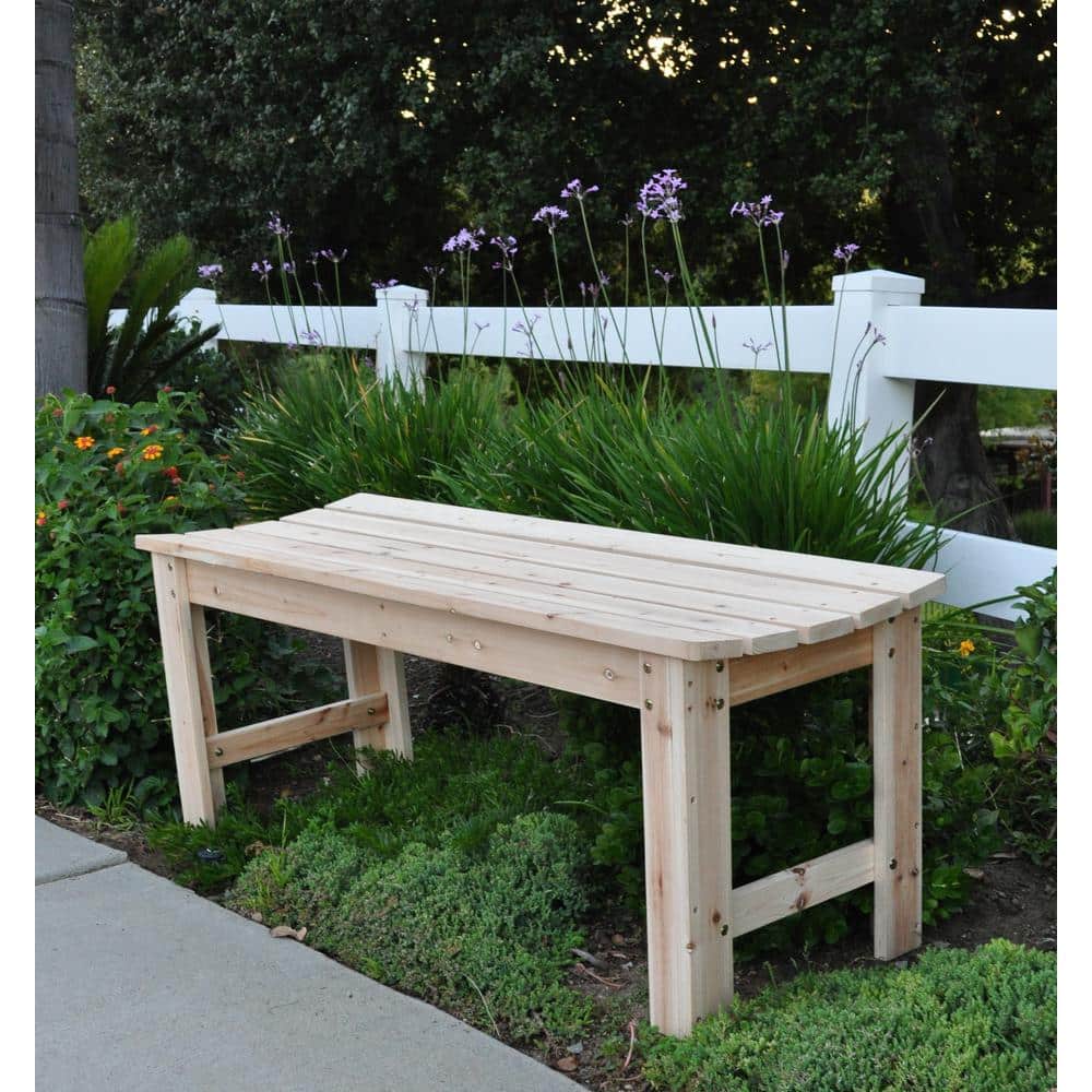 Natural Cedar 4-Foot Backless Garden Bench