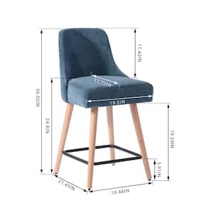 Benfield Twilight Blue Upholstered Counter Stools with Back (Set of 2)