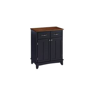 Black and Cottage Oak Buffet with Storage