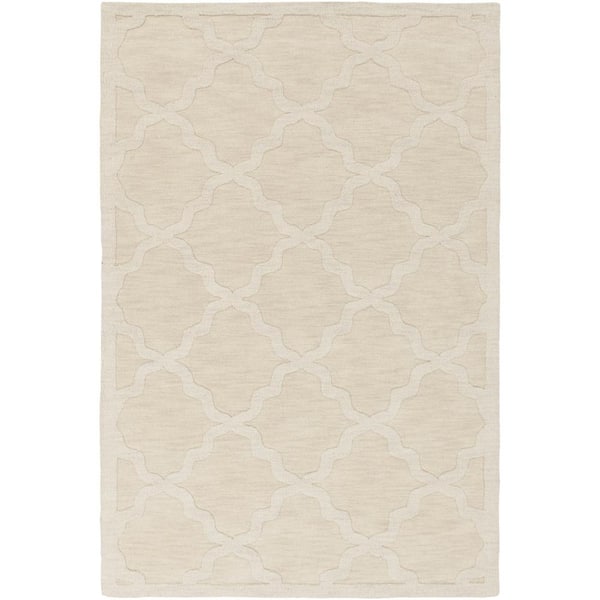 Central Ivory Doormat 3 ft. x 5 ft. Trellis Area Rug