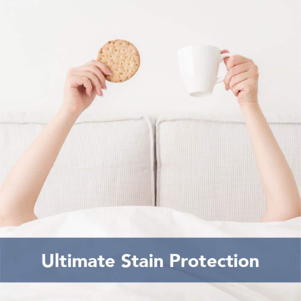 White Twin Bamboo and Polyester Waterproof Mattress Protector