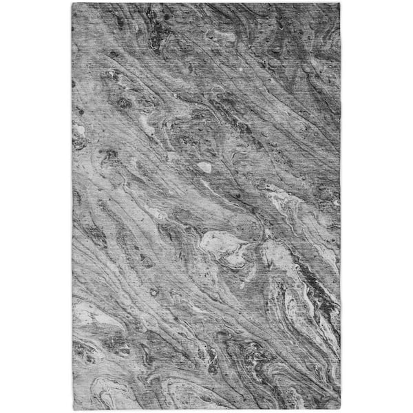 Dream Shag Premium Machine Washable Abstract ADS640 Gray 9 ft. x 12 ft. Area Rug