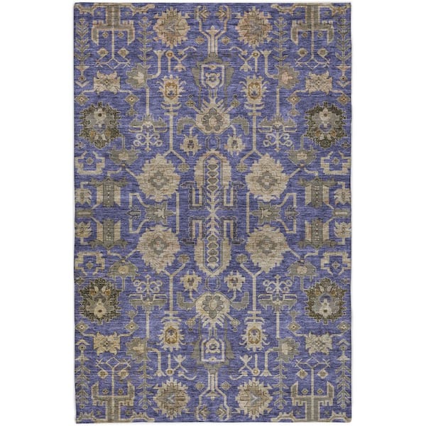 Dream Shag Premium Machine Washable Abstract ADS697 Purple 9 ft. x 12 ft. Area Rug