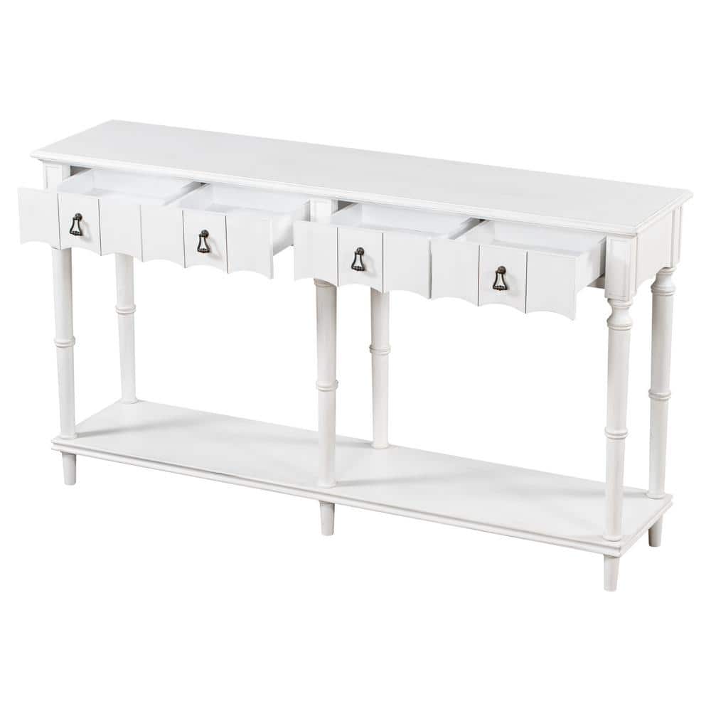 63 in. W x 15 in. D x 35.4 in. H Bathroom White Linen Cabinet