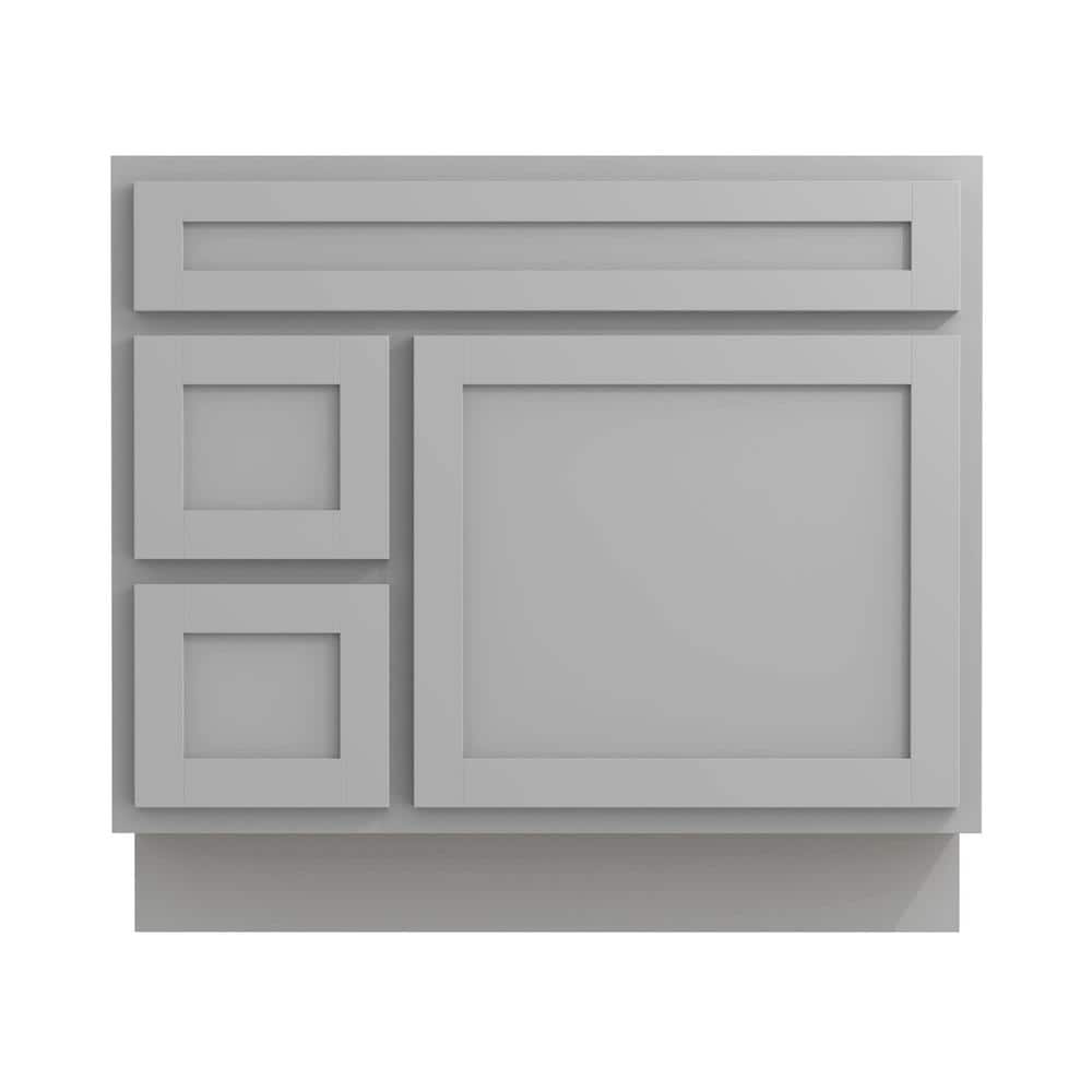 Gray 36" Freestanding Vanity Cabinet with Soft-Closing Drawers