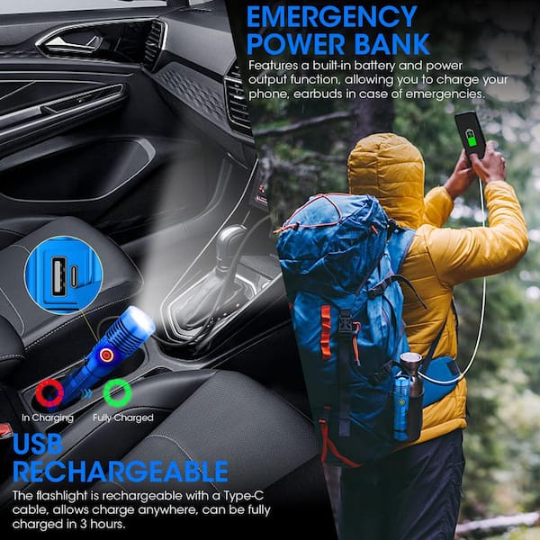 Lukyamzn IPX6 Blue 3.7 Volt 12000 Lumen LED Rechargeable