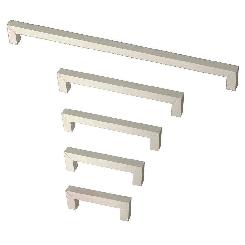 3" Brushed Stainless Steel Modern Square Bar Pull