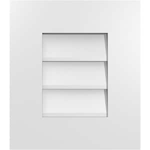 14 in. x 16 in. Rectangular White PVC Paintable Gable Louver Vent Non-Functional
