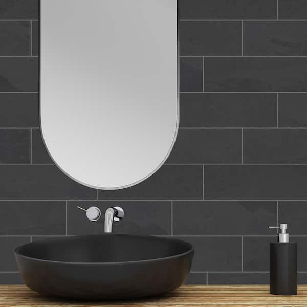 Galactic Slate 3.75 in. x 12 in. Matte Porcelain Floor and Wall Tile (6.25 sq. ft./Case)