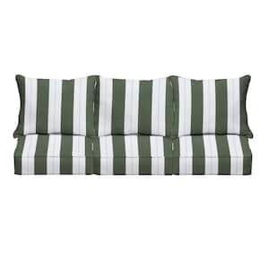 27 in. x 30 in. Sunbrella Deep Seating Indoor/Outdoor Couch Pillow and Cushion Set in Relate Ivy