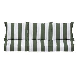 27 in. x 30 in. Sunbrella Deep Seating Indoor/Outdoor Couch Pillow and Cushion Set in Relate Ivy