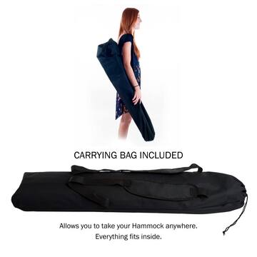 Unbranded 7.8 ft. Portable Free Standing Hammock with Stand in Black 889760VRB