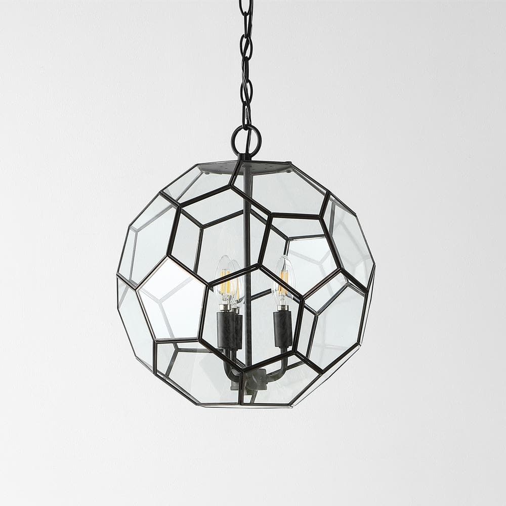 Bee 13.5" Oil Rubbed Bronze Hexagon Glass LED Pendant Light