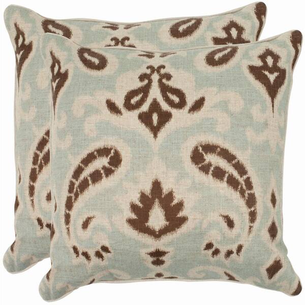SAFAVIEH Dylan Gray 18 in. x 18 in. Throw Pillow (Set of 2)