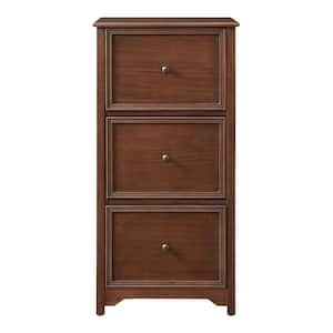 Bradstone 3 Drawer Walnut Brown Wood File Cabinet