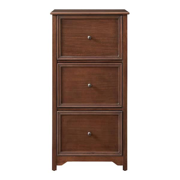 Bradstone 3 Drawer Walnut Brown Wood File Cabinet