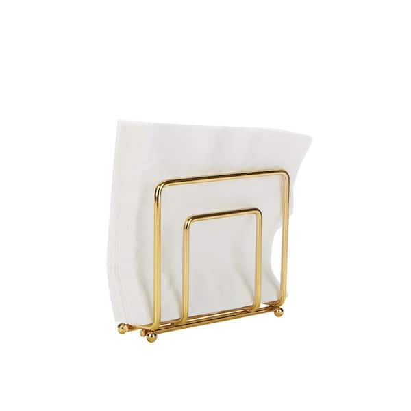 Mind Reader Gold Stainless Steel Decorative Napkin Holder, Kitchenware, Countertop Organizer, Napkin Organizer