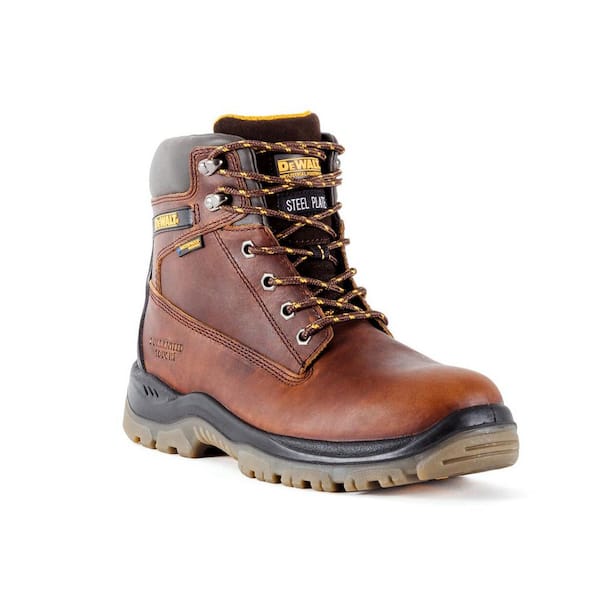 DEWALT Men's Titanium WP/PT Waterproof 6 in. Work Boots- Soft Toe- Brown 9(W)