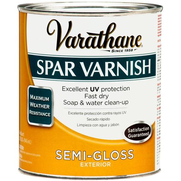 Varathane 1-qt.Clear Semi-Gloss Water-Based Exterior Spar Varnish (Case of 2)