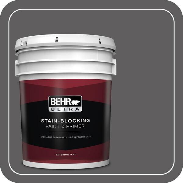 BEHR ULTRA 5 gal. #T17-10 Shades On Flat Exterior Paint & Primer