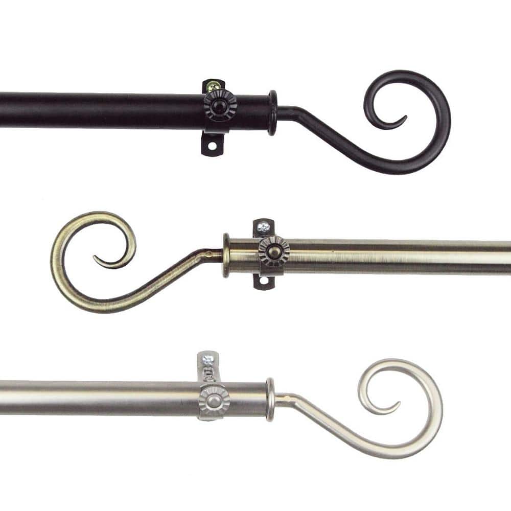 48 in. - 84 in. Telescoping Single Curtain Rod in Satin Nickel with Curl Finial price history on PriceWatchPro