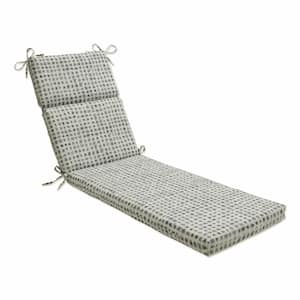 21 x 28.5 Outdoor Chaise Lounge Cushion in Grey/Ivory Alauda